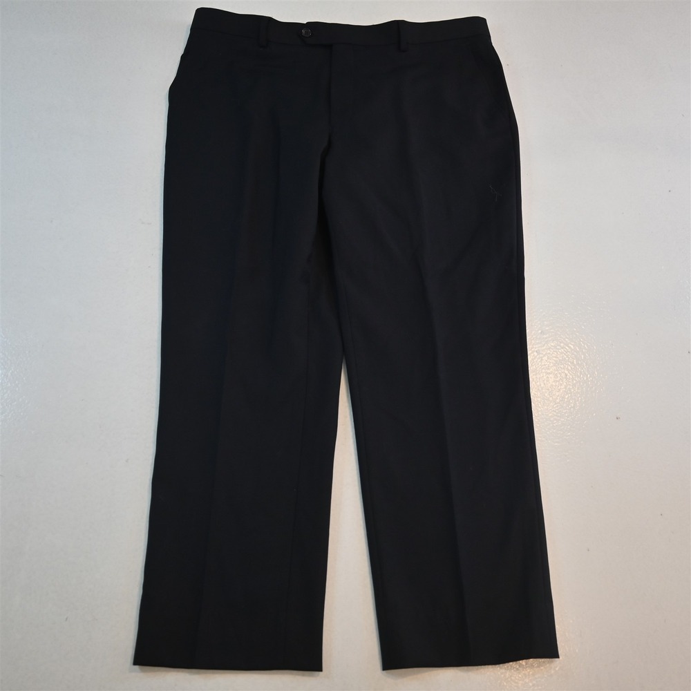 Mantoni 36x29 Navy Blue Super 140s Wool Straight Suit Trouser Dress Mens Pants